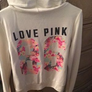 VS PINK Tropical Summer Zip Up Hoodie Sz Medium